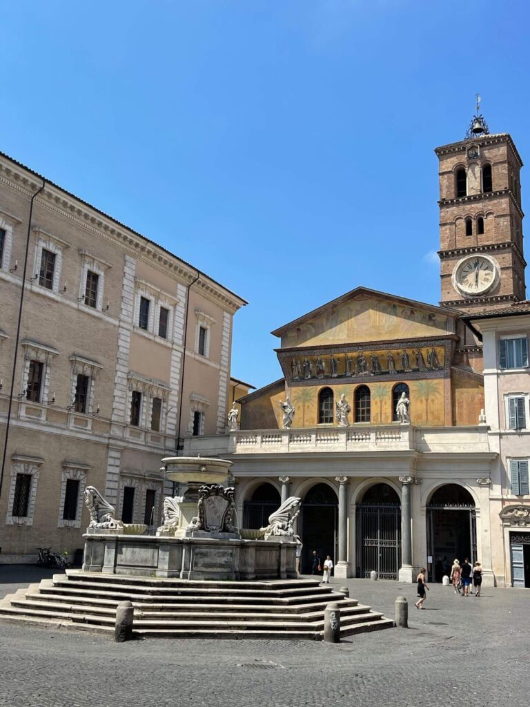 Basilica of Saint Mary in Trastevere, Rome, Italy - July 2023
