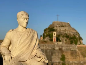 Memorial of Gerald Durrell, Corfu, Greece - July 2021