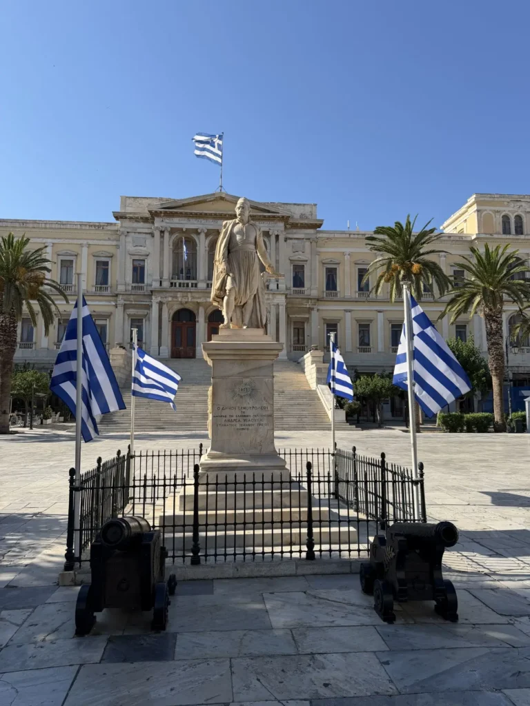 Miaouli Square, Siros, Greece - July 2026